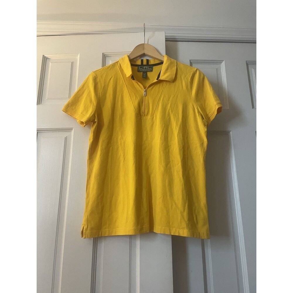 Lauren Active Ralph Lauren Women's XL Yellow 1/4 Zip Short Sleeve Polo Golf